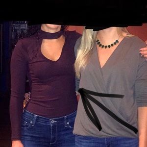 H&M Fitted Shirt with Neck decoration cut out XS